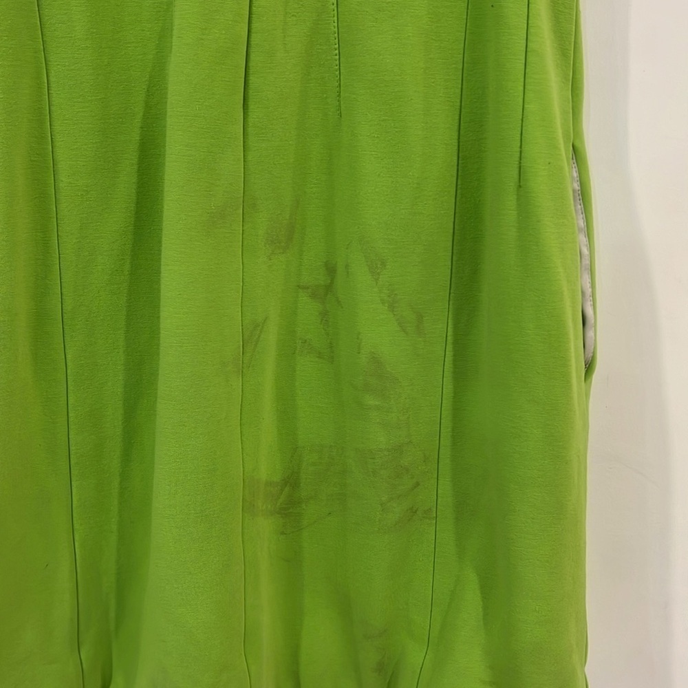 Diane Von Furstenburg Agatha Lime Green Zip front Mini Dress Size 10 - Picture 13 of 16